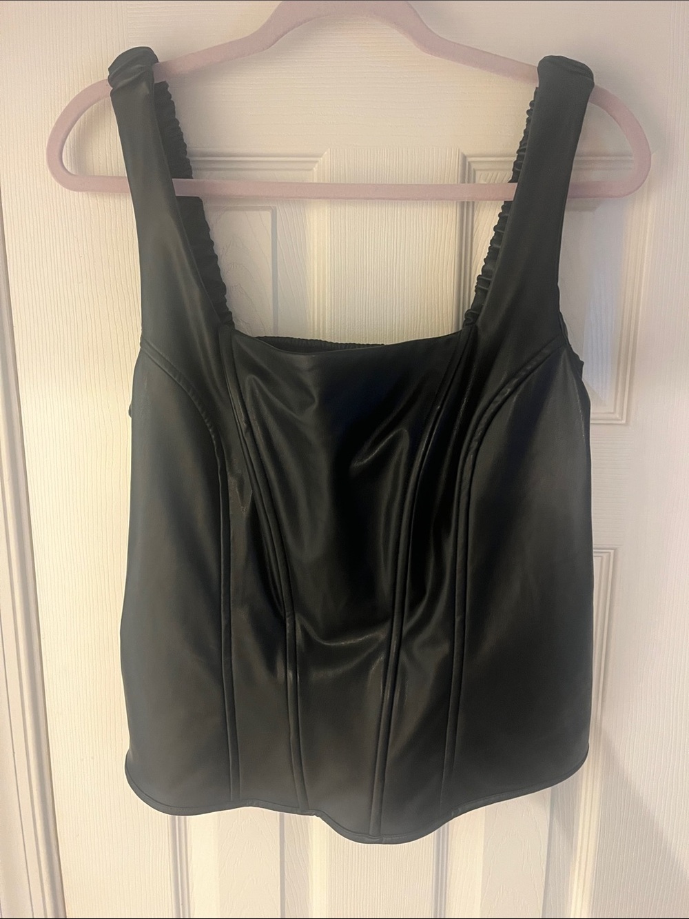 BOLD elements Black Faux Leather corset top